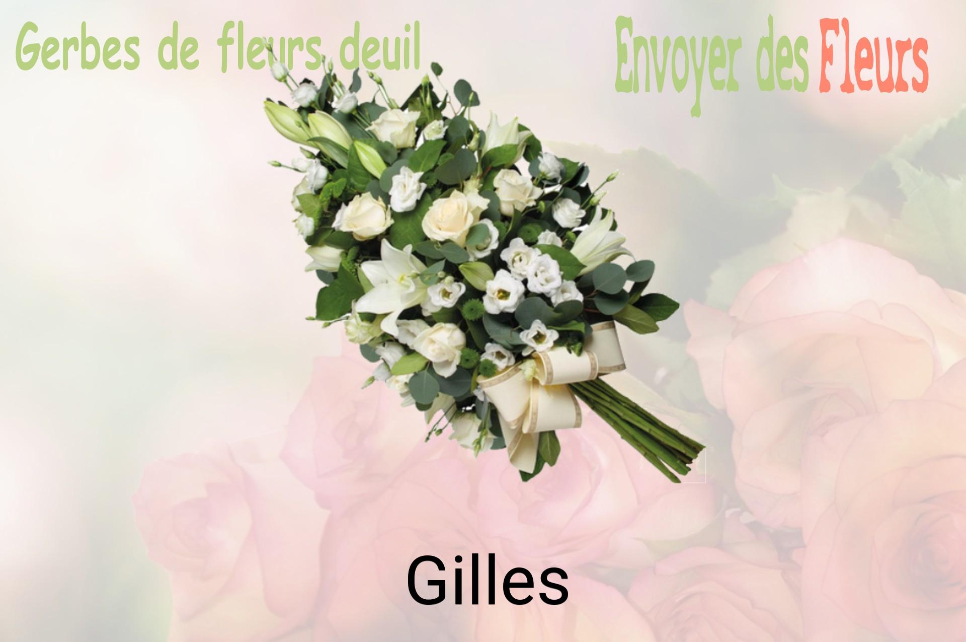 Gerbe de fleurs de deuil livrée à Gilles